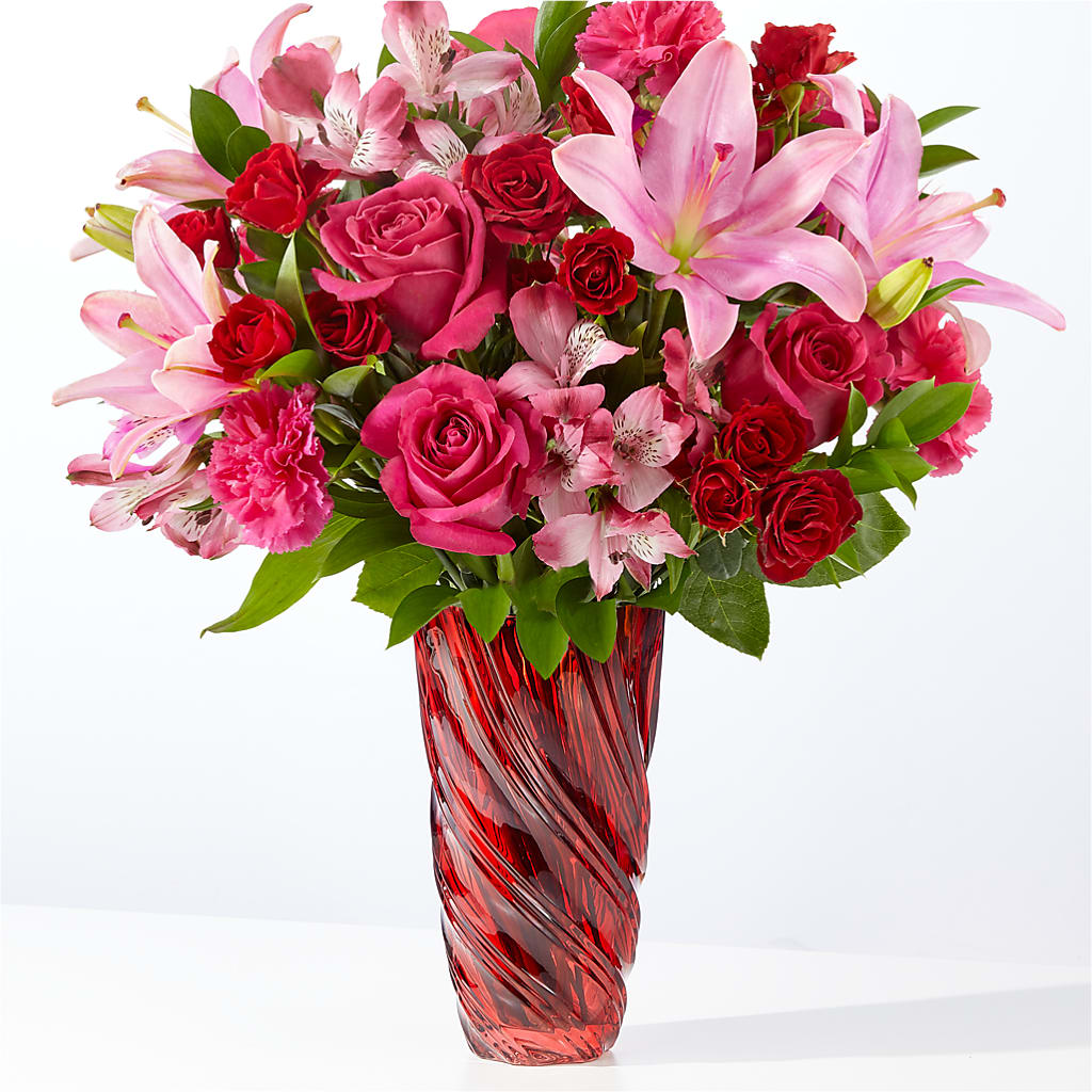 In Love Bouquet with Luxe Swirl Vase – YOLE'S FLOWERS, New Orleans LA
