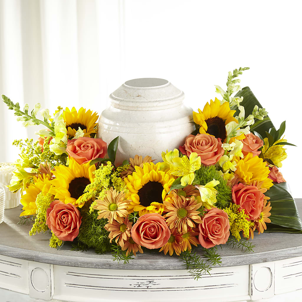 Faithful Sunflower Cremation Adornment – YOLE'S FLOWERS, New Orleans LA