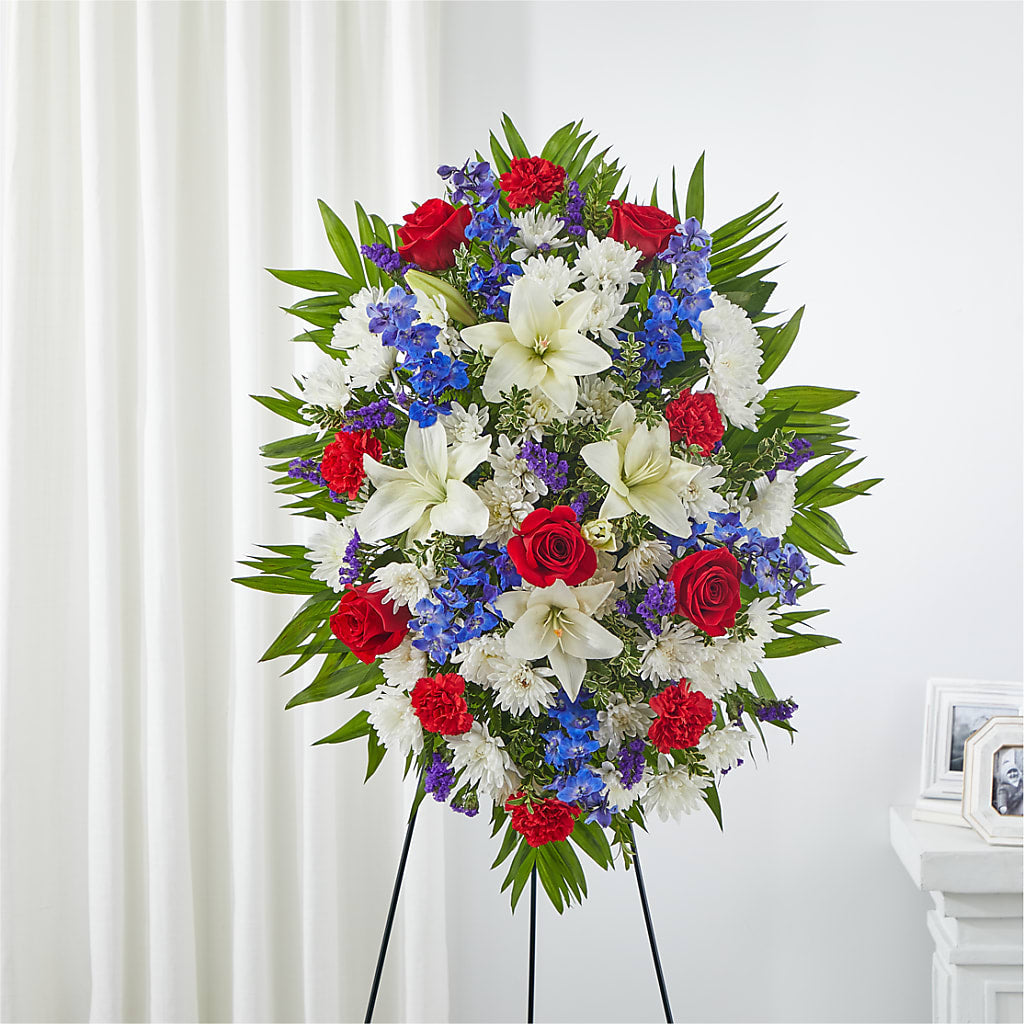 Cherished Service Standing Spray – YOLE'S FLOWERS, New Orleans LA