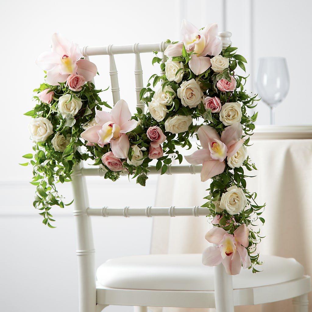 Orchid Rose Chair Décor – YOLE'S FLOWERS, New Orleans LA