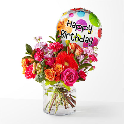 Fiesta Bouquet with Birthday Balloon – YOLE'S FLOWERS, New Orleans LA