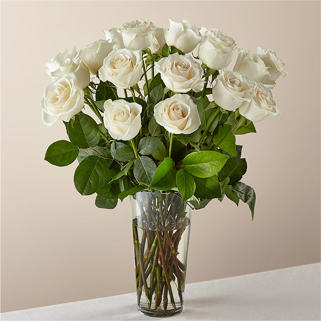 Long Stem White Rose Bouquet – YOLE'S FLOWERS, New Orleans LA