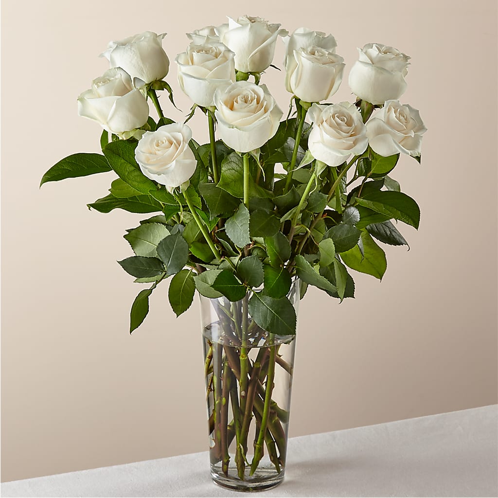 Long Stem White Rose Bouquet – YOLE'S FLOWERS, New Orleans LA
