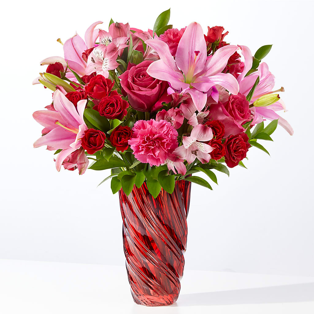 In Love Bouquet with Luxe Swirl Vase – YOLE'S FLOWERS, New Orleans LA