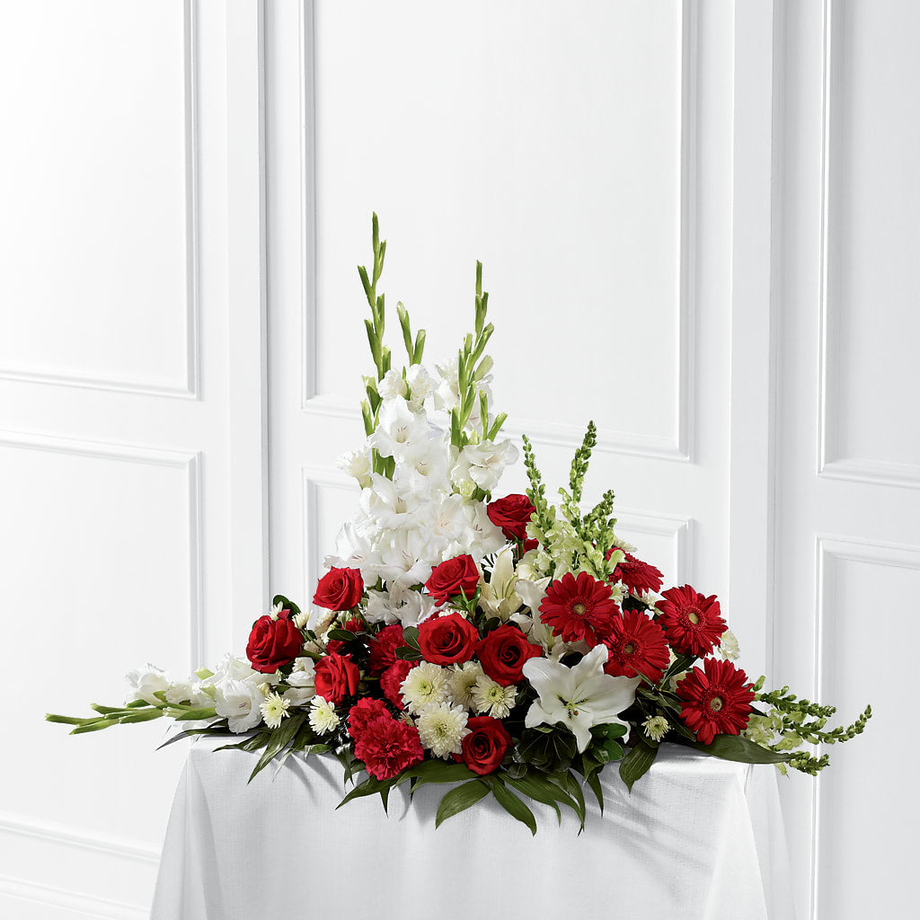 Crimson & White Arrangement – YOLE'S FLOWERS, New Orleans LA