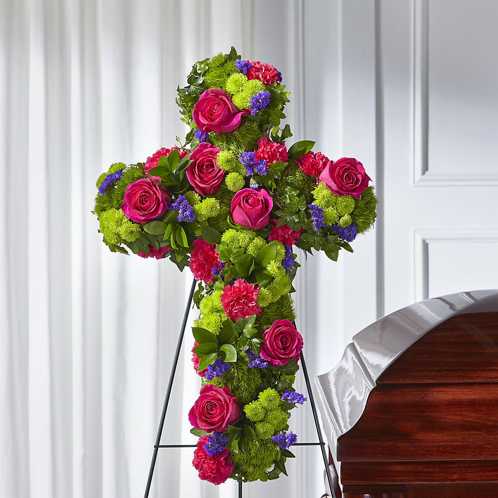 Tribute Rose Floral Cross – YOLE'S FLOWERS, New Orleans LA