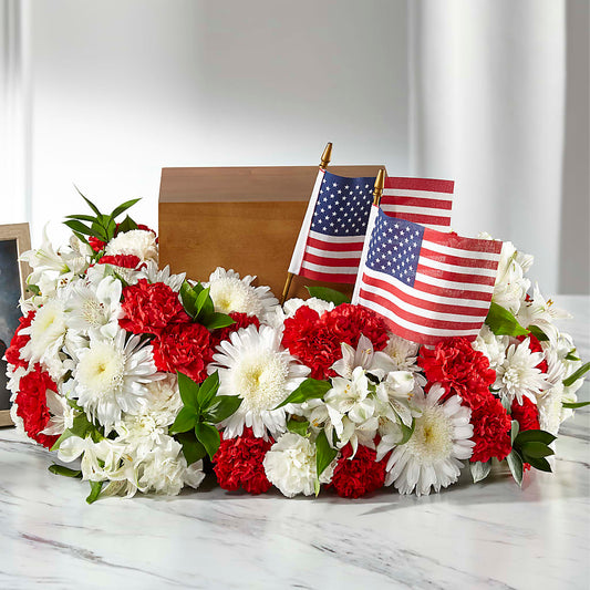 Spirit of Patriotism Cremation Adornment – YOLE'S FLOWERS, New Orleans LA