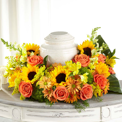 Faithful Sunflower Cremation Adornment – YOLE'S FLOWERS, New Orleans LA