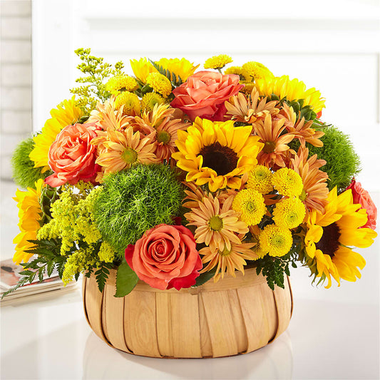 Harvest Sunflower Basket – YOLE'S FLOWERS, New Orleans LA