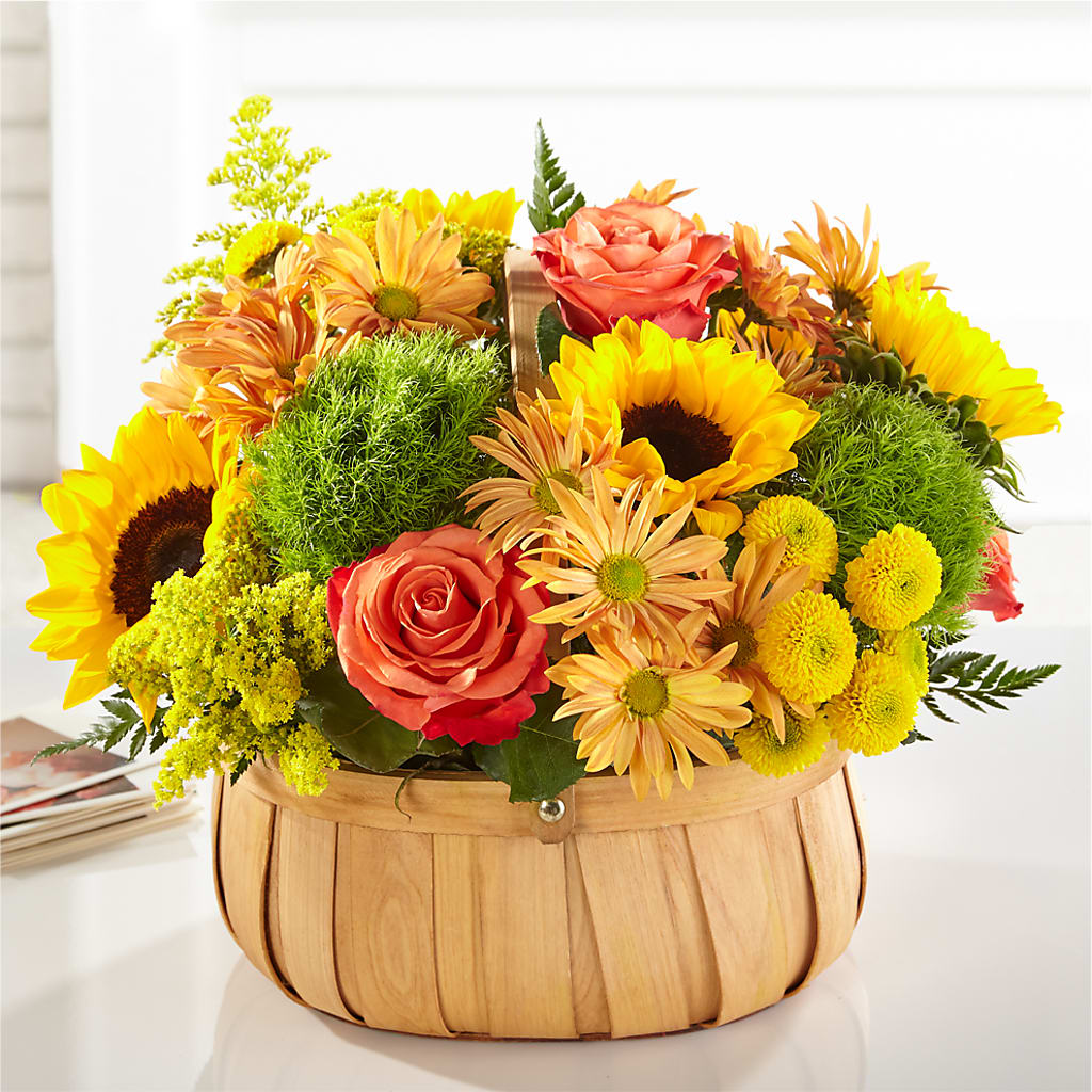 Harvest Sunflower Basket – YOLE'S FLOWERS, New Orleans LA