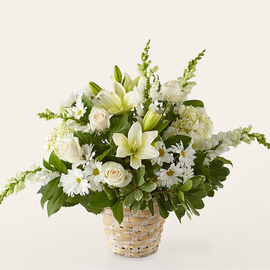 Ivory Elegance Floral Basket – YOLE'S FLOWERS, New Orleans LA