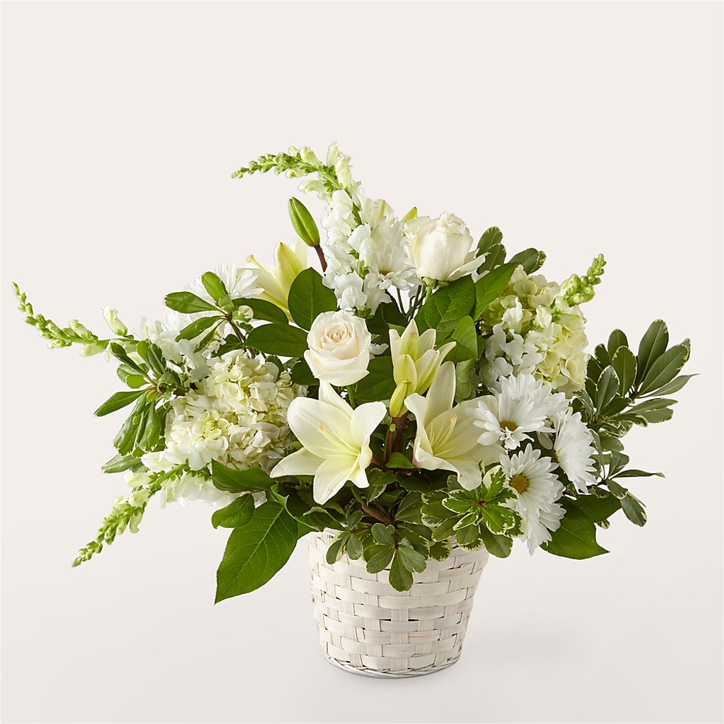 Ivory Elegance Floral Basket – YOLE'S FLOWERS, New Orleans LA