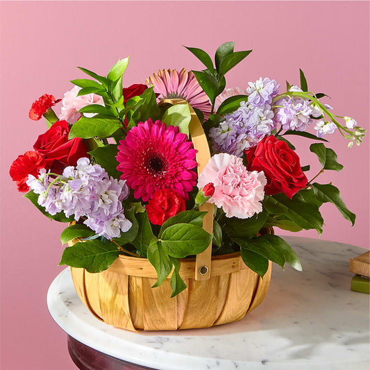 Pink Picnic Basket – YOLE'S FLOWERS, New Orleans LA