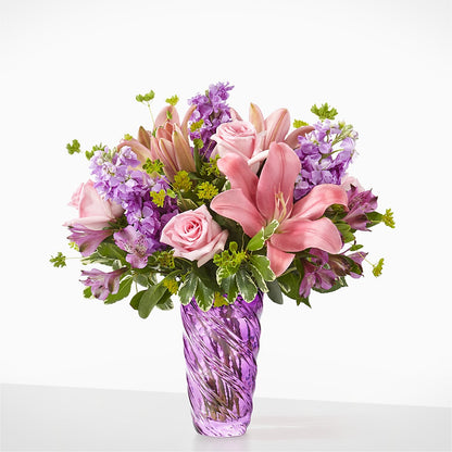 Precious Petals Bouquet with Luxe Swirl Vase – YOLE'S FLOWERS, New Orleans LA