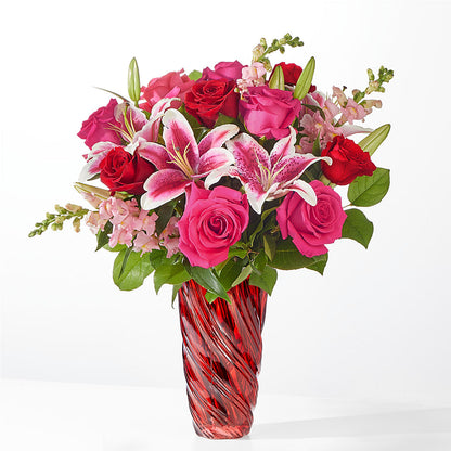 Always You Bouquet with Luxe Swirl Vase – YOLE'S FLOWERS, New Orleans LA