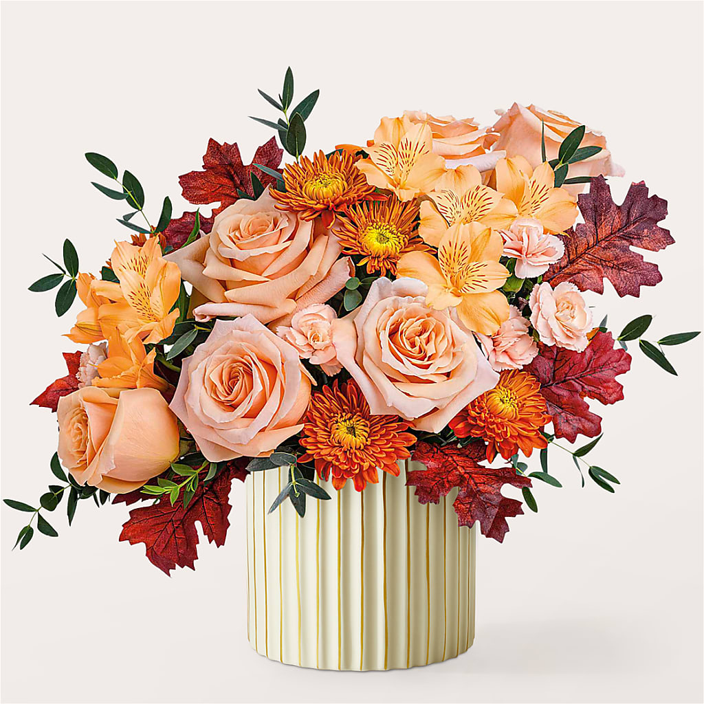 Spiced Latte Bouquet with Ivory Vase – YOLE'S FLOWERS, New Orleans LA