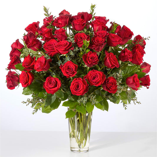 Forever Yours Fifty Stem Red Rose Bouquet – YOLE'S FLOWERS, New Orleans LA