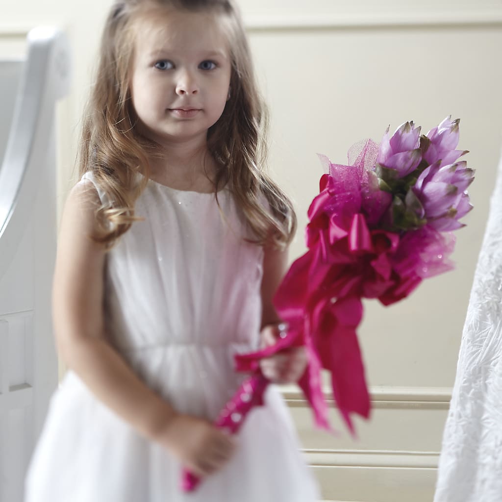 Sparkle Pink Flower Girl Bouquet – YOLE'S FLOWERS, New Orleans LA