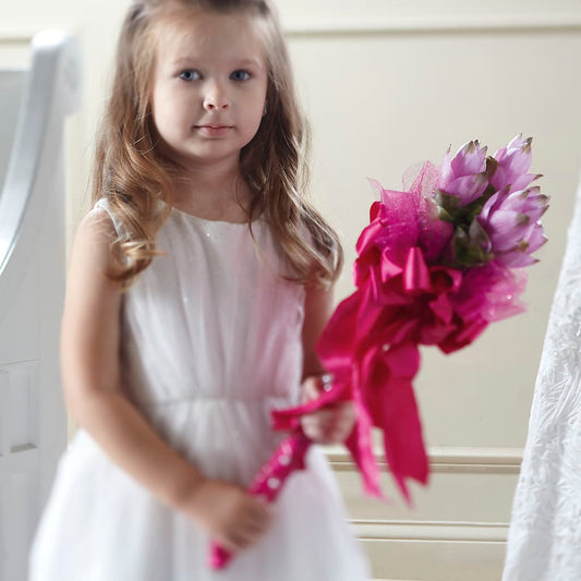 Sparkle Pink Flower Girl Bouquet – YOLE'S FLOWERS, New Orleans LA